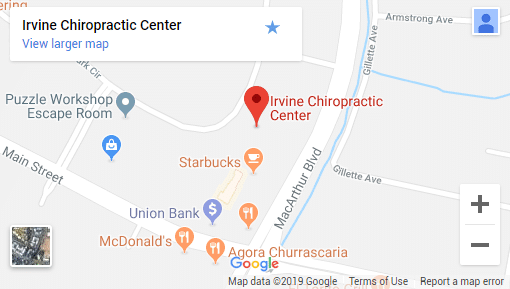 Irvine CA Chiropractic Map